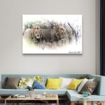 Lion Sentinels Canvas Canvas wrapped on stretched frame